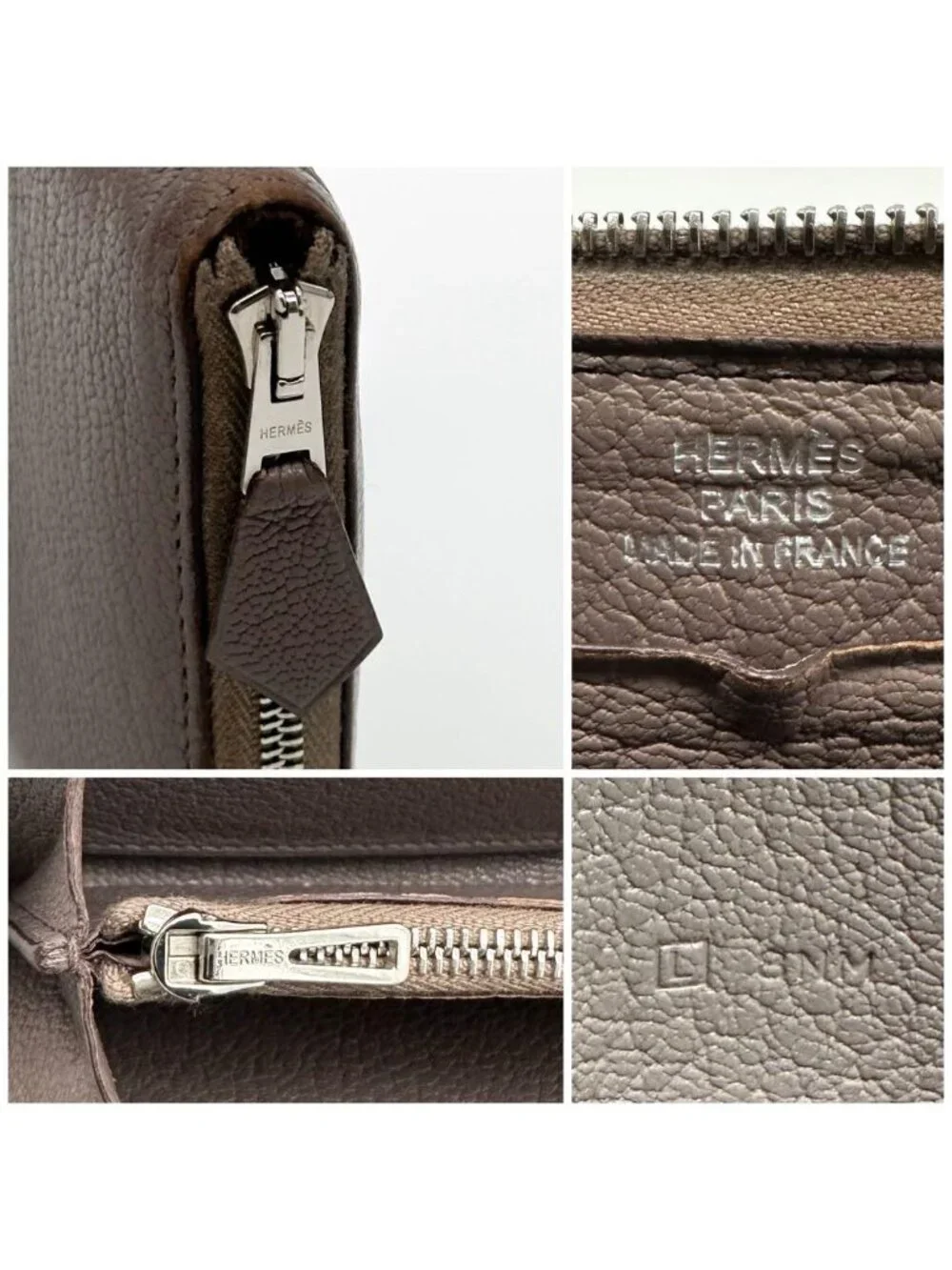 Hermes Azap Long All Leather Zip Around Wallet